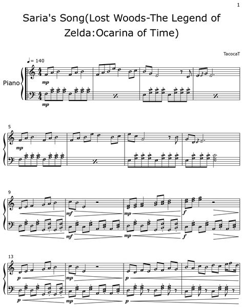 saria's song sheet music|saria's song sheet music easy.